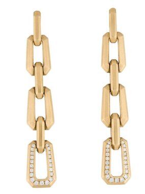 DAVID YURMAN 18K 750 YELLOW GOLD DIAMOND NOVELLA DROP EARRINGS